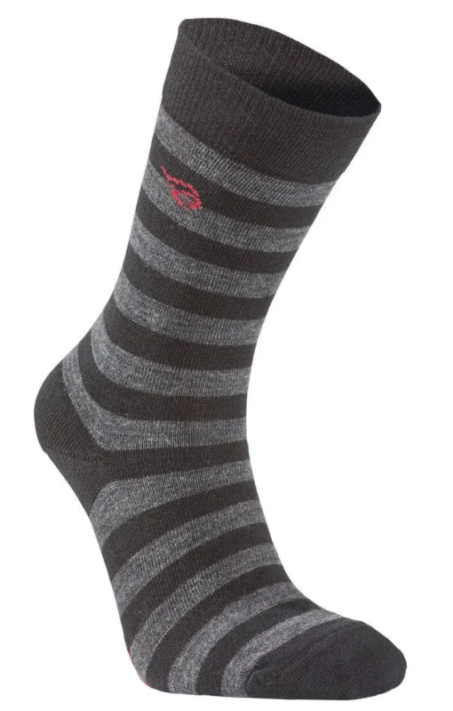 WOOL SOCK STRIPE — BLACK