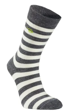 WOOL SOCK STRIPE — GREY