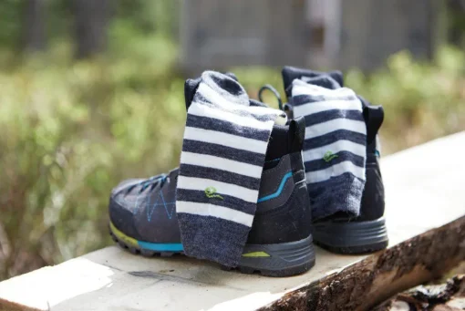 WOOL SOCK STRIPE — GREY
