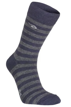 WOOL SOCK STRIPE — LIGHT NAVY