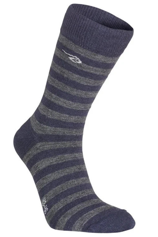 WOOL SOCK STRIPE — LIGHT NAVY