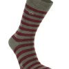 WOOL SOCK STRIPE — LODEN GREEN