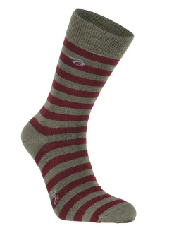WOOL SOCK STRIPE — LODEN GREEN