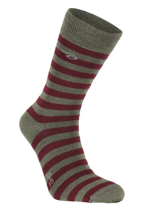WOOL SOCK STRIPE — LODEN GREEN