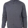 YORK FULL ZIP WINDBREAKER, 100% EXTRA FINE MERINOULL — GRAPHITE MARL
