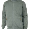 YORK FULL ZIP WINDBREAKER, 100% EXTRA FINE MERINOULL — LIGHT LODEN