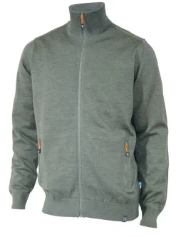 YORK FULL ZIP WINDBREAKER, 100% EXTRA FINE MERINOULL — LIGHT LODEN
