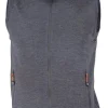 YORK VEST WINDBREAKER , 100% EXTRA FINE MERINOULL — GRAPHITE MARL
