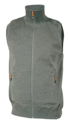 YORK VEST WINDBREAKER , 100% EXTRA FINE MERINOULL — LIGHT LODEN