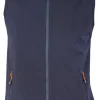 YORK VEST WINDBREAKER , 100% EXTRA FINE MERINOULL — NAVY