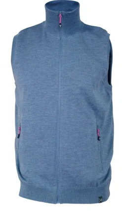 YORK VEST WINDBREAKER , 100% EXTRA FINE MERINOULL — DENIM