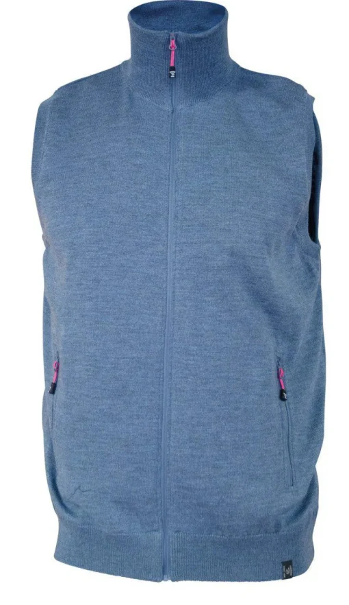 YORK VEST WINDBREAKER , 100% EXTRA FINE MERINOULL — DENIM