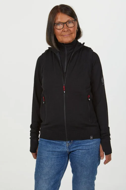 YORK VEST WINDBREAKER , 100% EXTRA FINE MERINOULL — DENIM